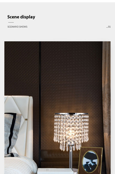 Premiun Home Bed Head Crystal Decorative Table Lamp