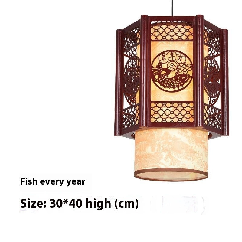 Restaurant Decoration Antique Wooden Lamp