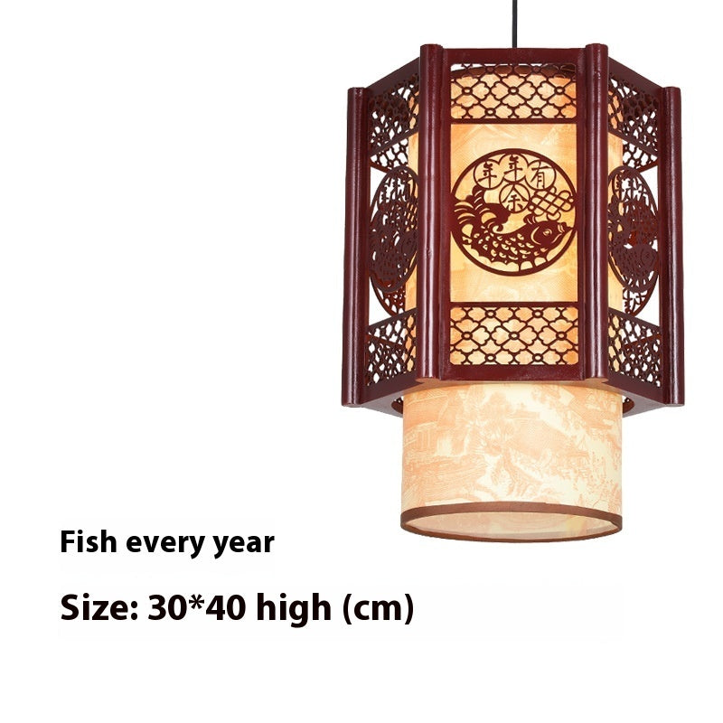 Restaurant Decoration Antique Wooden Lamp