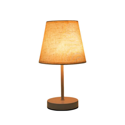 Solid Wood Fabric Iron Lamp Bedroom Bedside Lamp