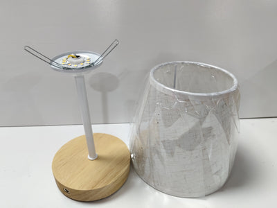 Solid Wood Fabric Iron Lamp Bedroom Bedside Lamp