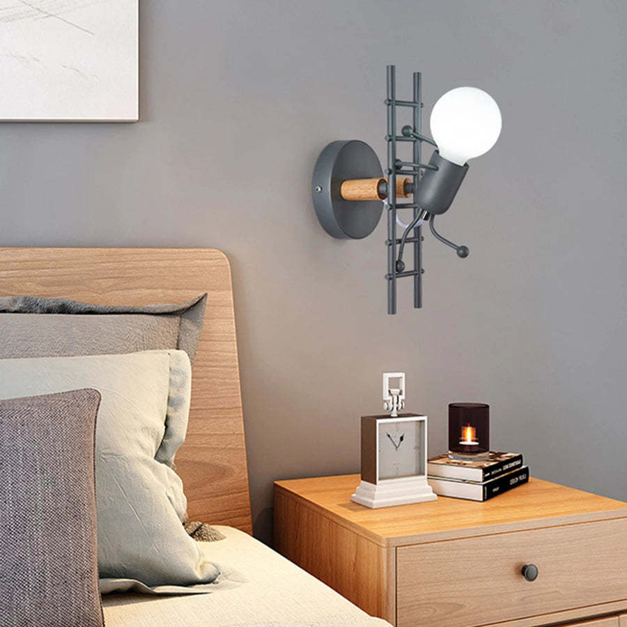 Best Creative Cartoon Villain Wall Lamp Simple Bedside Iron Lamp