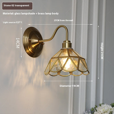 Underful Brass Glass Wall Lamp Creative Bedroom Lamps