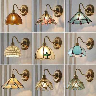 Underful Brass Glass Wall Lamp Creative Bedroom Lamps