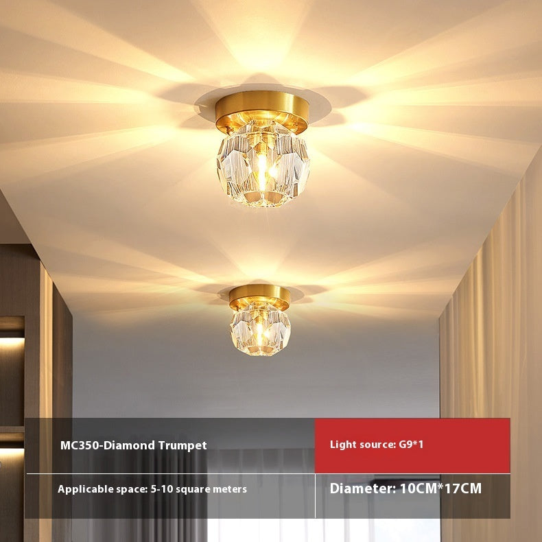 Crystal Wall Aisle Ceiling Lamp Simple Lamps