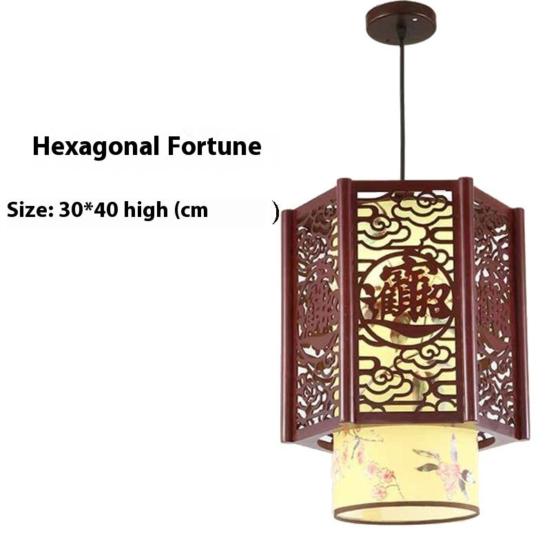 Restaurant Decoration Antique Wooden Lamp