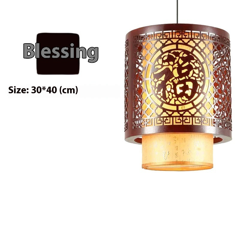 Restaurant Decoration Antique Wooden Lamp