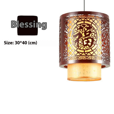 Restaurant Decoration Antique Wooden Lamp