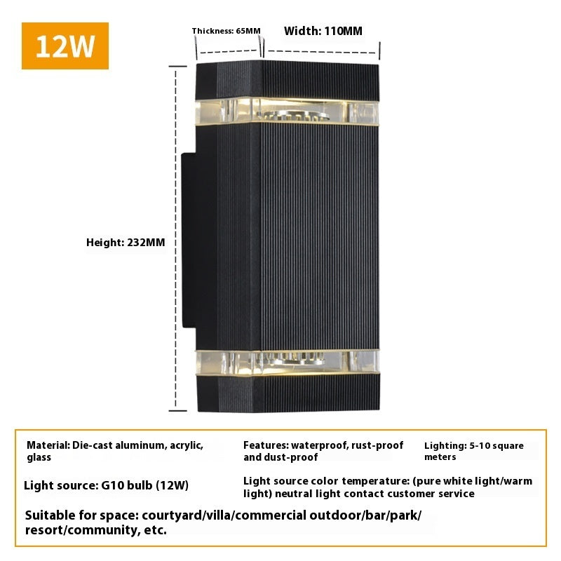 LED Square Outdoor Waterproof Wall Lamp