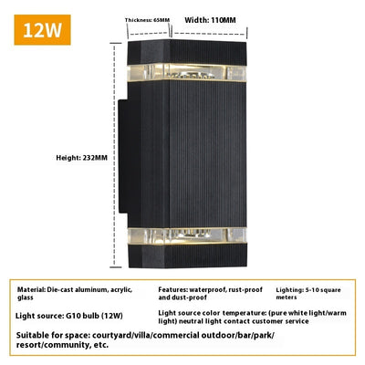 LED Square Outdoor Waterproof Wall Lamp