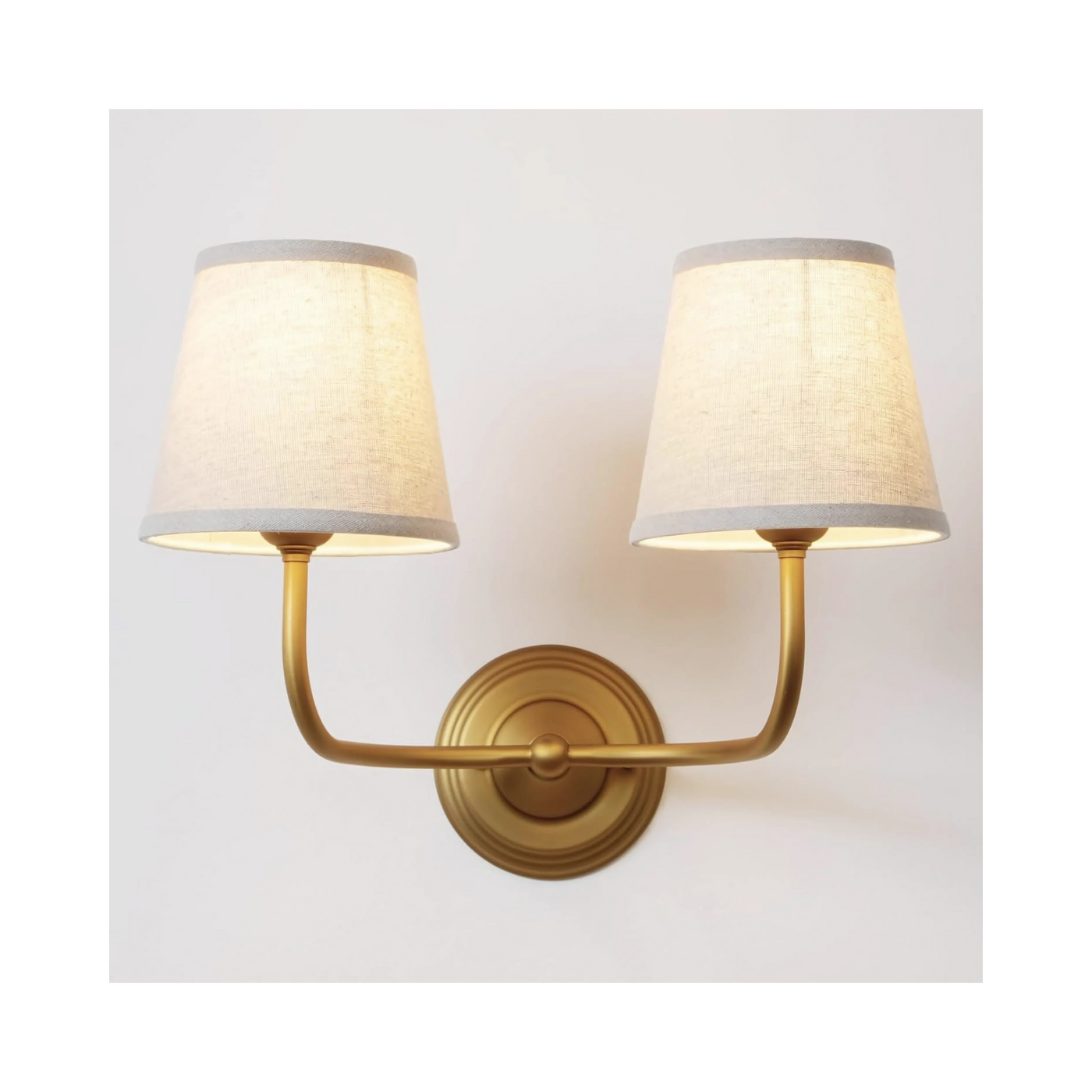 Vintage Fabric Wall Double Lamp Fixer with Linen Cloth Shade