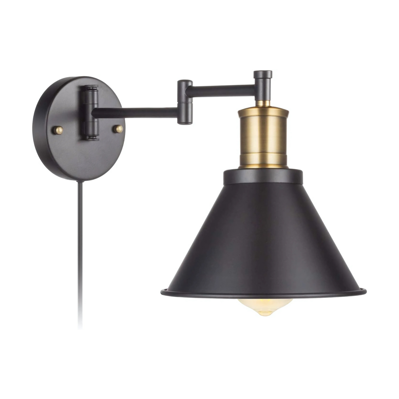 Bedside Reading Bronze and Black Finnis Swing Arm Wall Lamp Bedroom Wall Light Fixer