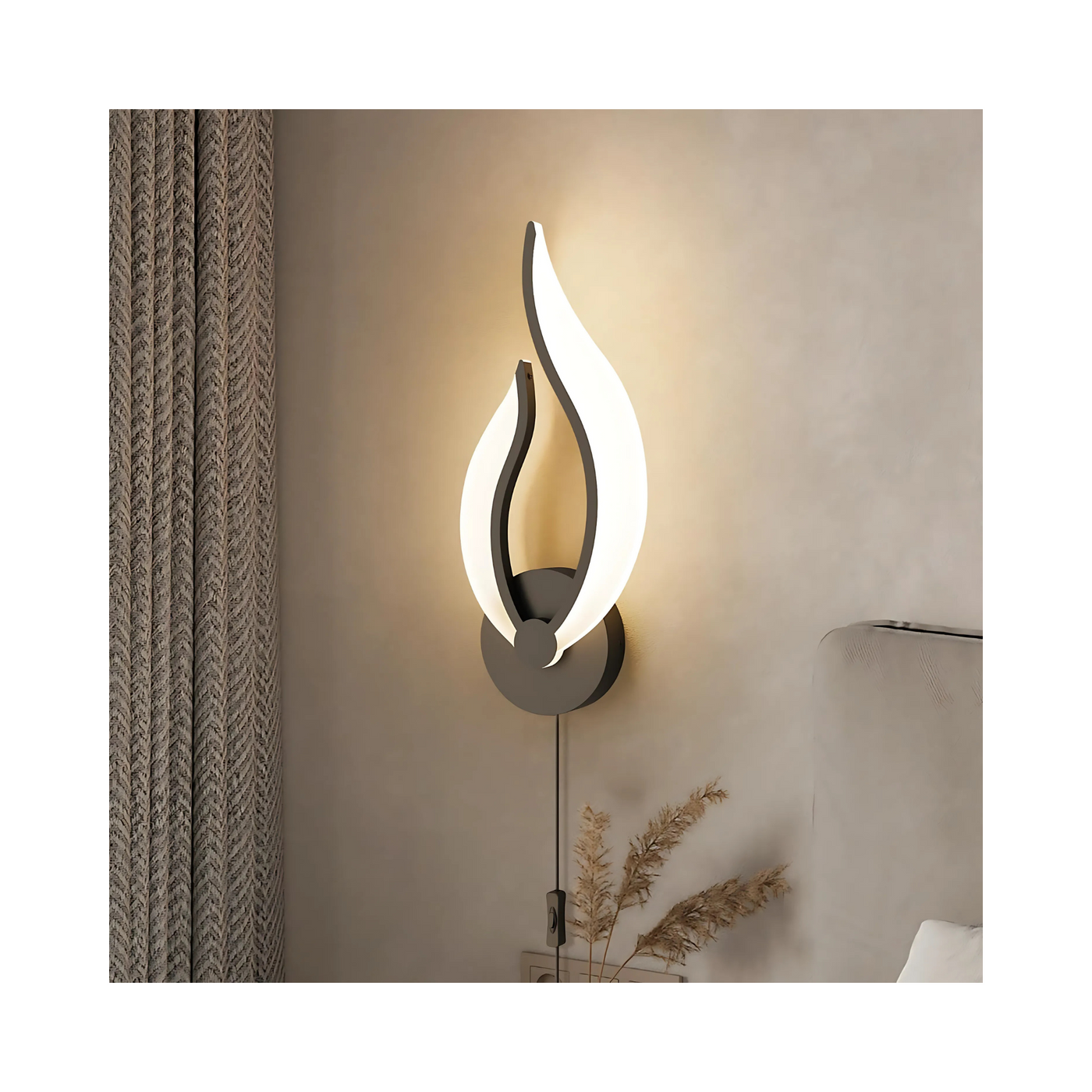 Bedroom Wall Light Fixture 110 V AC Black Plug Paswar LED Wall Lamp For