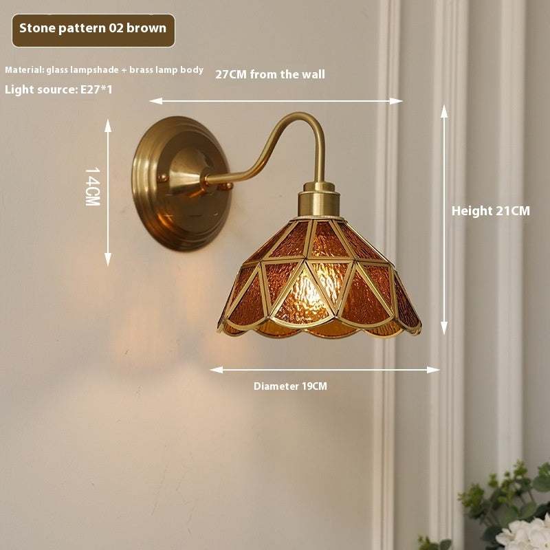 Underful Brass Glass Wall Lamp Creative Bedroom Lamps