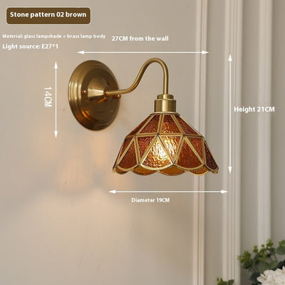 Underful Brass Glass Wall Lamp Creative Bedroom Lamps